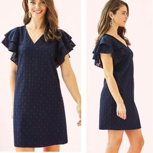 Lilly Pulitzer Kathie True Navy Tanzanian Clip Dress 2 NWT